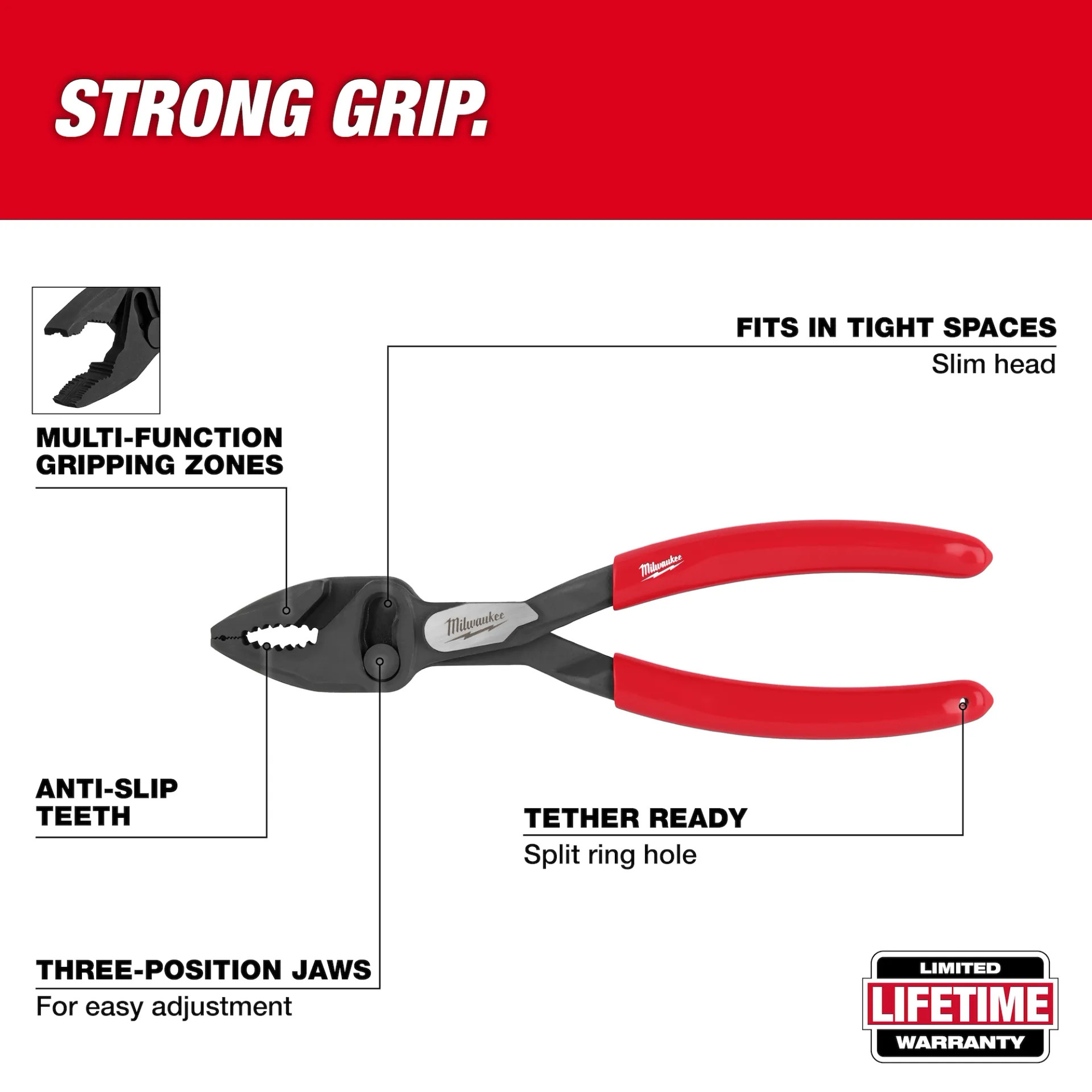 Milwaukee 8" Slip Joint Pliers from GME Supply